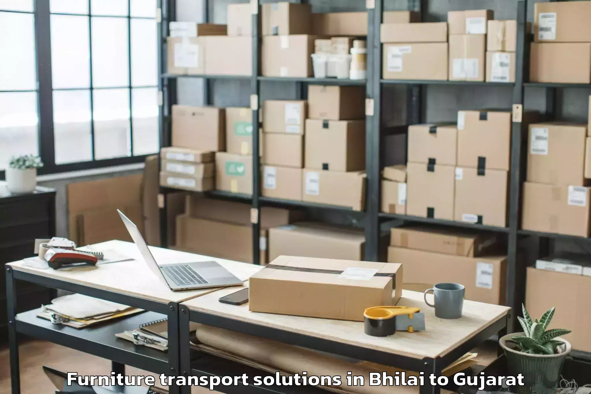 Easy Bhilai to Hazira Port Furniture Transport Solutions Booking